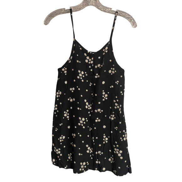 Jessica Simpson Kids Black Mini Dress Daisy Print Button Up Front Size M 8 - Picture 1 of 7